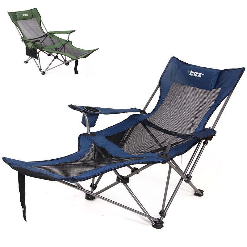 Portable Outdoor folding recliner portable back fishing chair camping leisure stool lunch break beach siesta chair