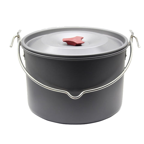 Outdoor Tableware  Big Capacity 5L Aluminum Camping Hanging Cookware Cookware Pot Cooking Picnic For Campfire Pot Utensils