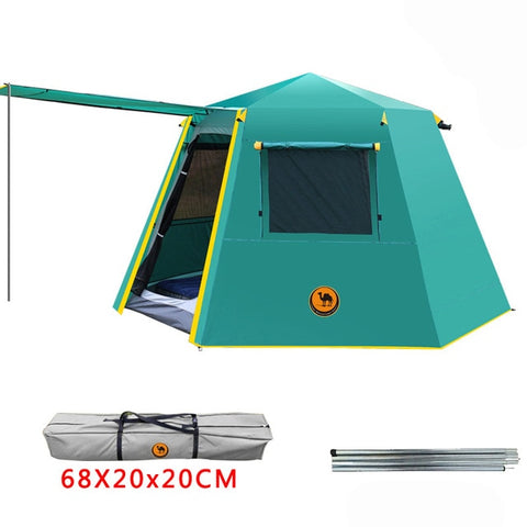 UV hexagonal aluminum pole automatic Outdoor camping wild big tent 3-4persons awning garden pergola 245*245*165CM