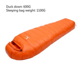 Mummy Type Sleeping Bag Outdoor Ultralight Winter Autumn White Duck Down Sleeping Bag Adult Camping Hiking Climbing Travel