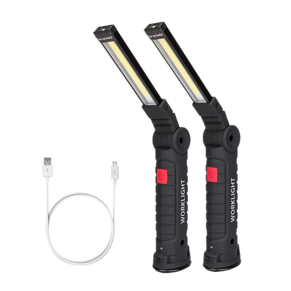 COB LED Work Light USB Rechargeable Work Lights with Magnetic 5 Modes LED Flashlight Inspection Lamp for Car Repair Camping